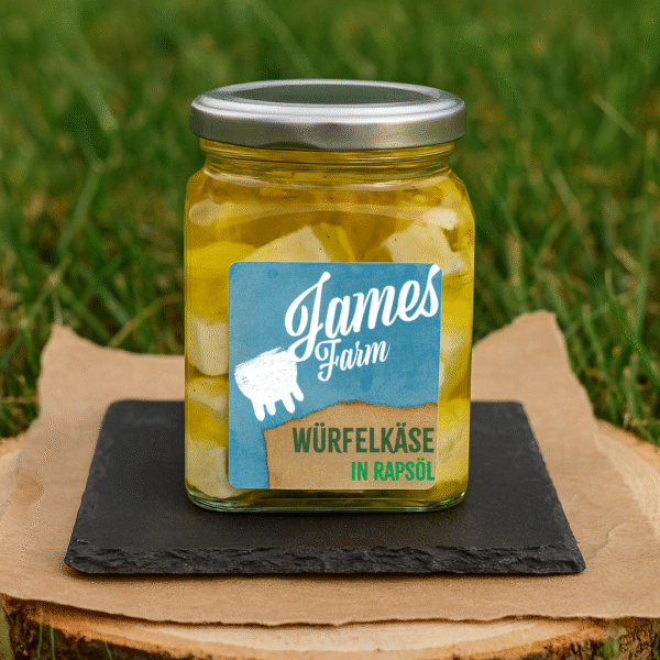 Würfelkäse in Öl